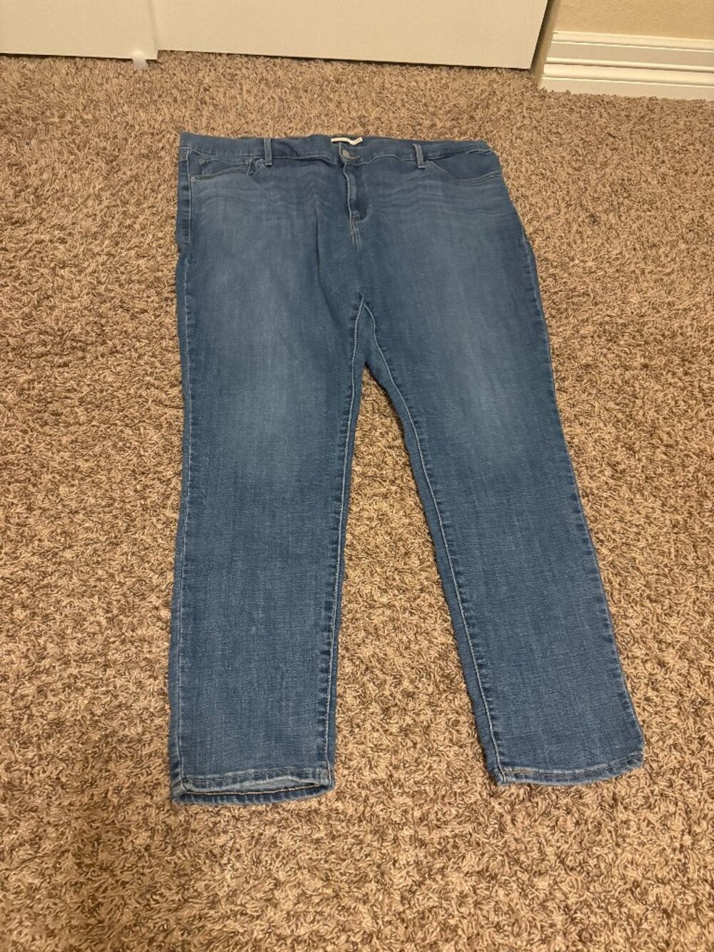 Levi's 721 High Rise Skinny Jeans Size 24W Medium Blue Denim Zip Fly Classic